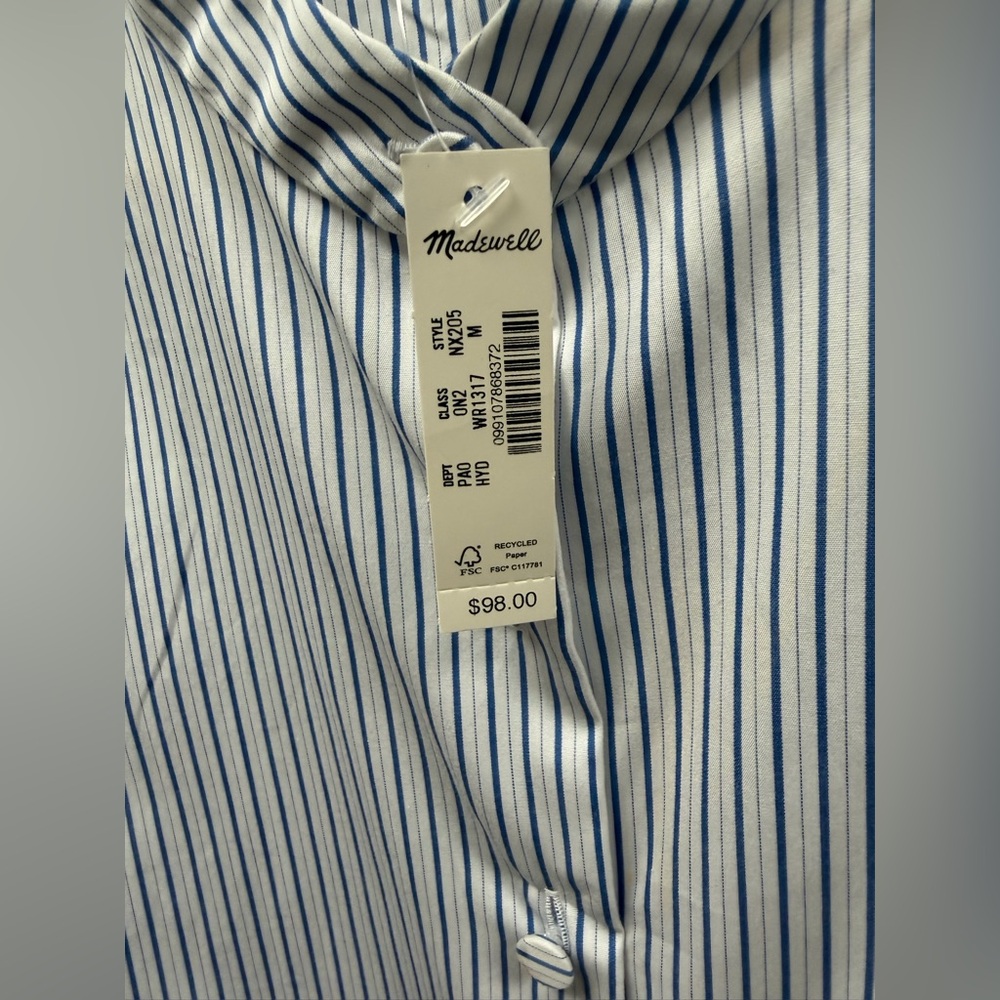 MADEWELL‎ M Puff-Sleeve Button-Up Shirt NX205 - Picture 6 of 7